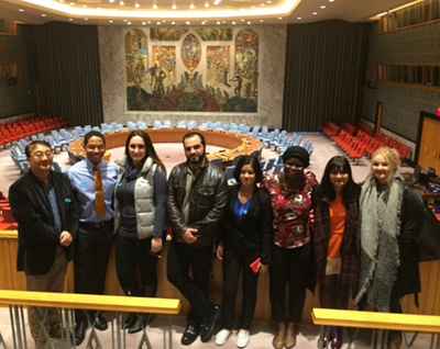 Professor Kwan and Students at United Nations headquarters