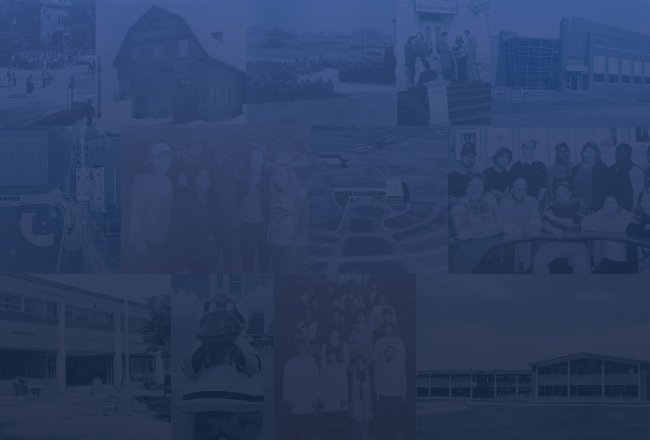 Collage of images throughout Utica College's 75 years